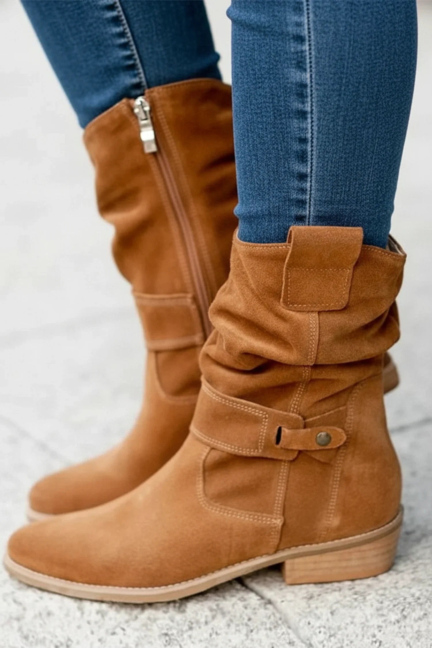 Slouch Ankle Boots Western Style for Women