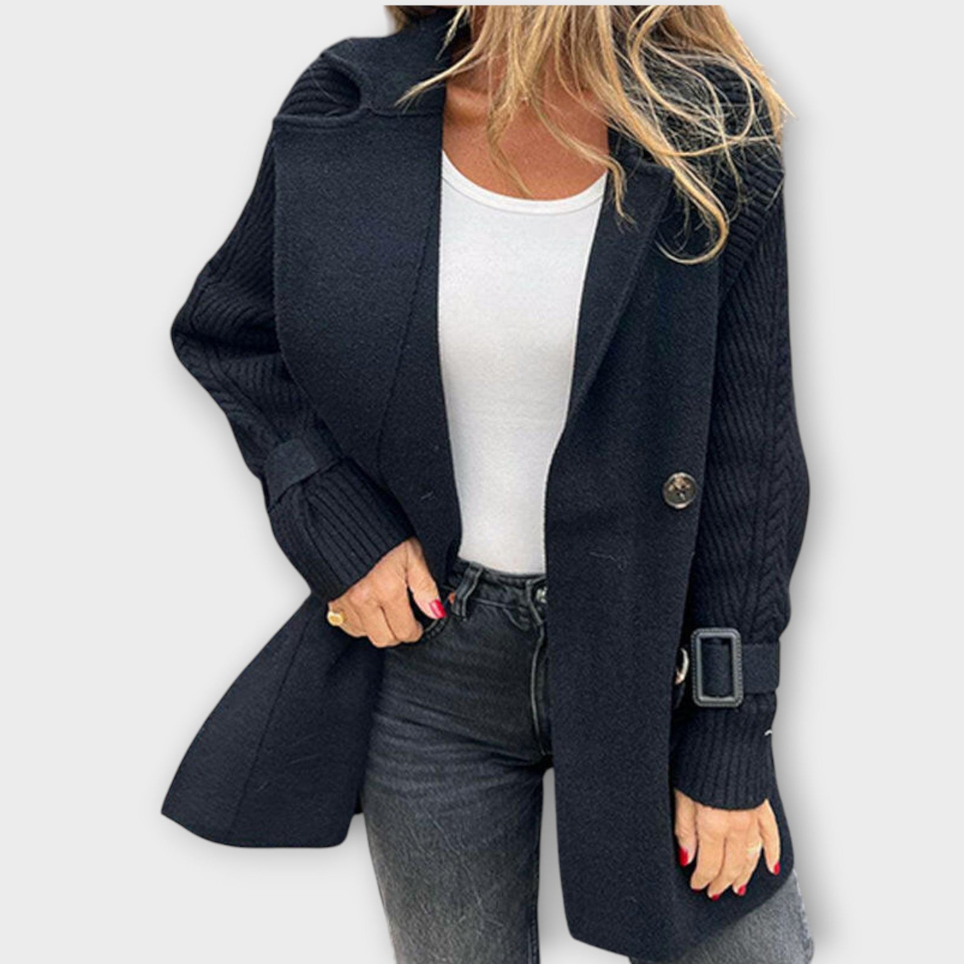 Cozy Chic Knit-Detail Winter Coat