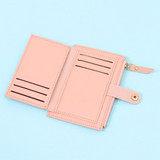 Mini portefeuille en cuir velours - Compact et tendance