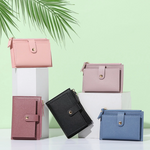 Mini portefeuille en cuir velours - Compact et tendance