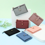 Mini portefeuille en cuir velours - Compact et tendance