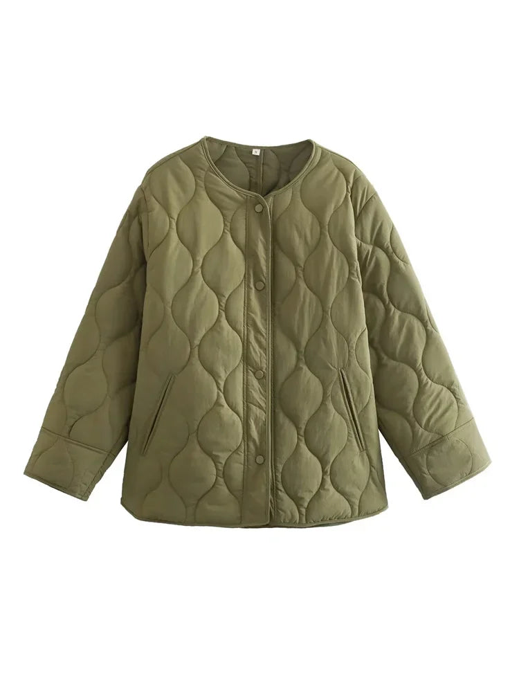 Women's loose-fitting quilted jacket for winter