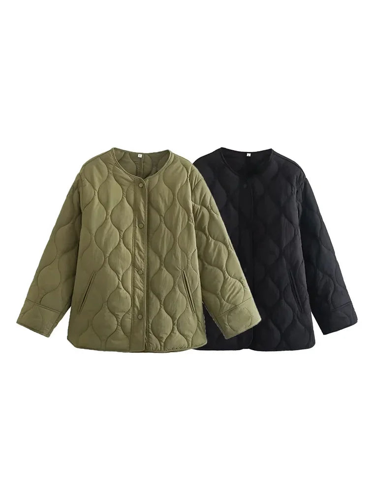 Women's loose-fitting quilted jacket for winter