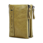 Portefeuille compact avec double fermeture éclair - Pratique et élégant